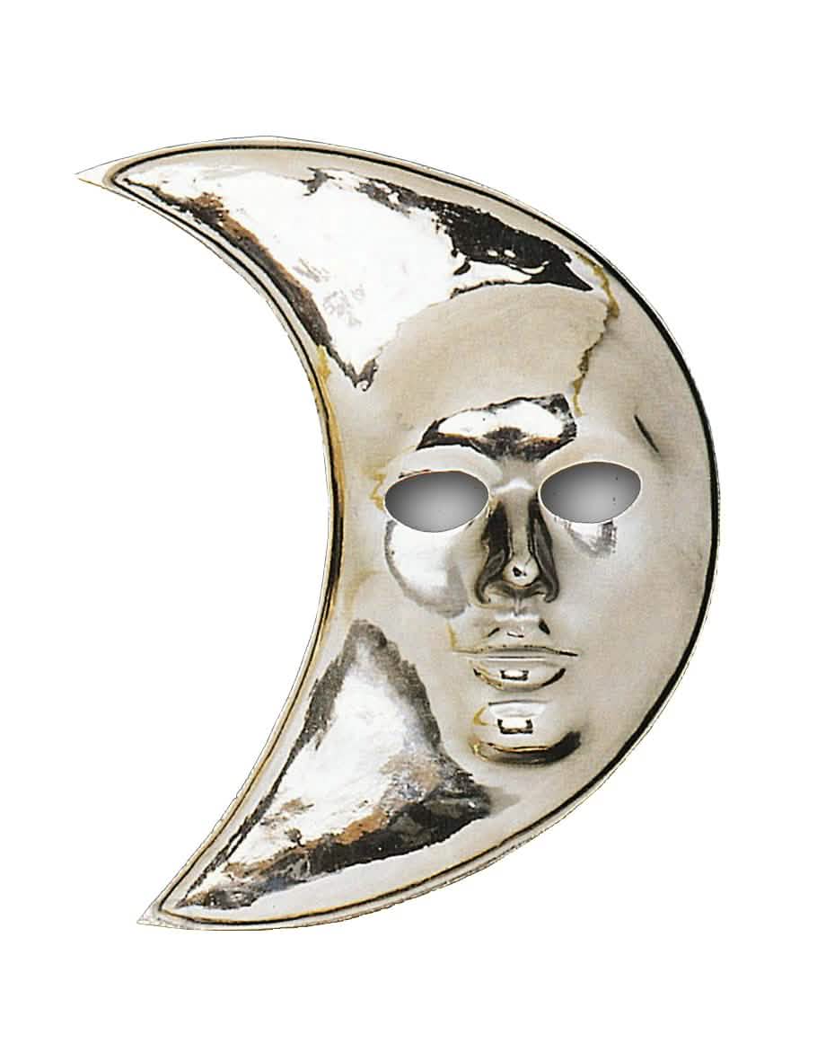Masque lune pour adulte argenté