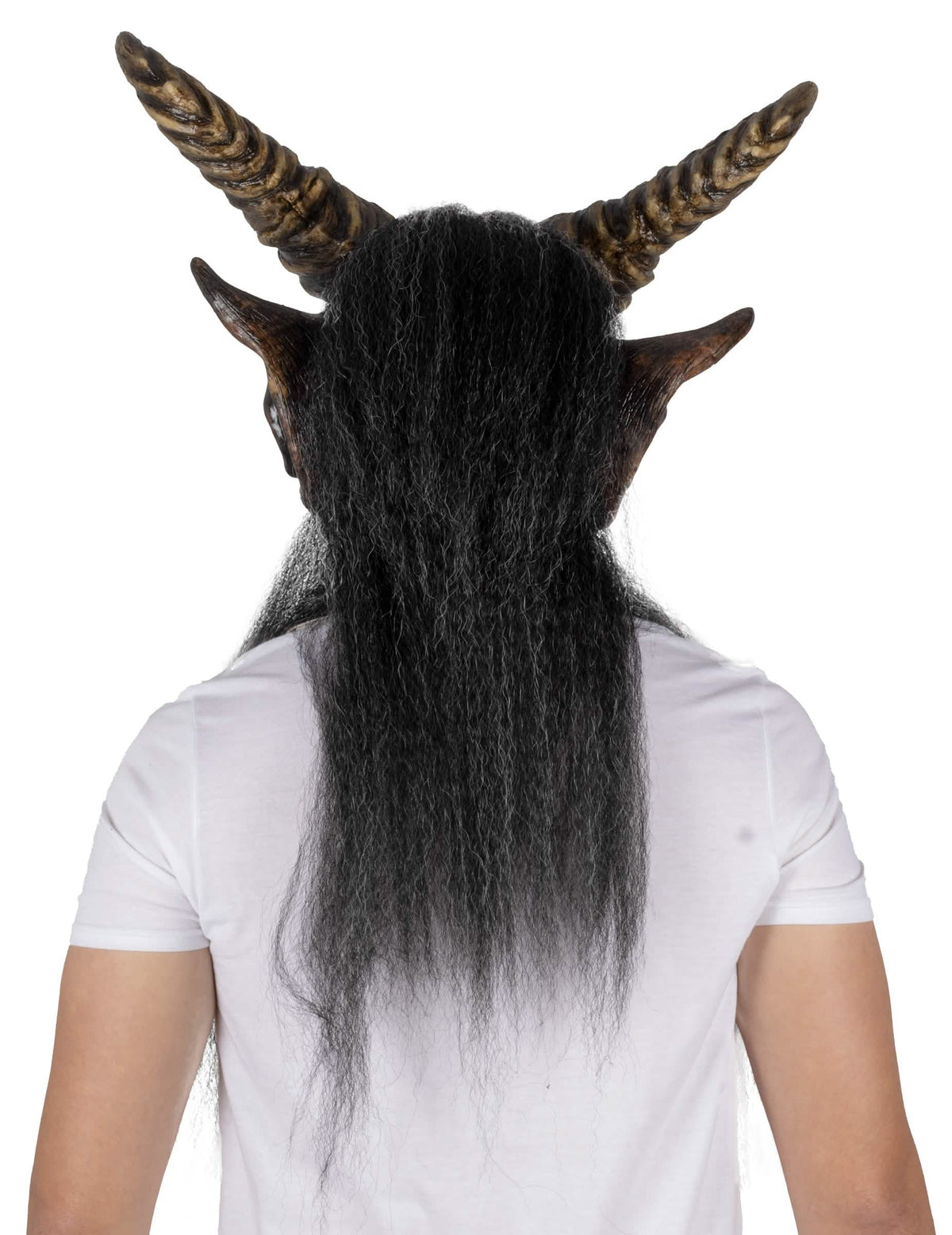 Luxe zwart monstermasker met hoorns voor volwassenen