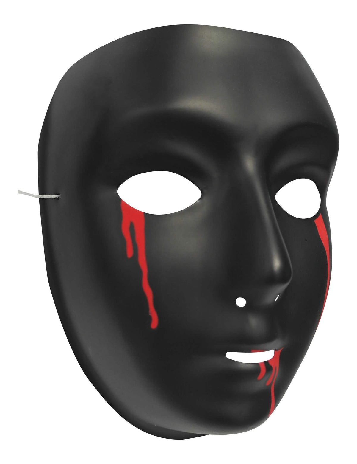 Vue de profil du masque Halloween pour femme noir avec larmes de sang
