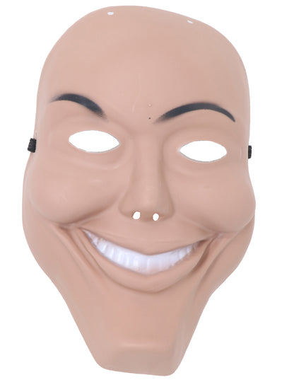 Gros plan sur le visage du masque psychopathe souriant