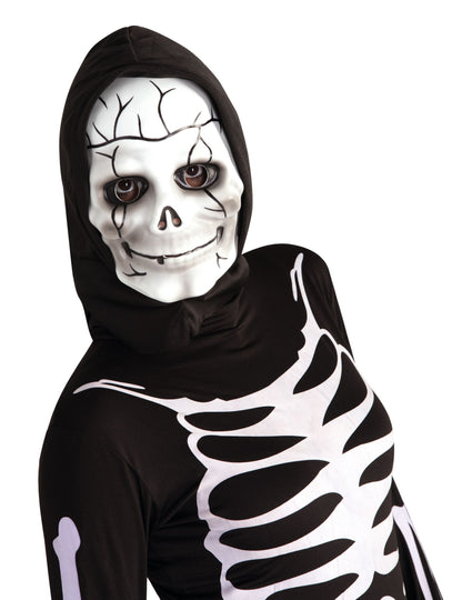 Masque squelette avec cagoule pour enfant noir et blanc