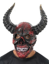 Luxe demonisch skeletmasker zwart en rood volwassene