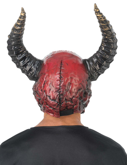 Luxe demonisch skeletmasker zwart en rood volwassene