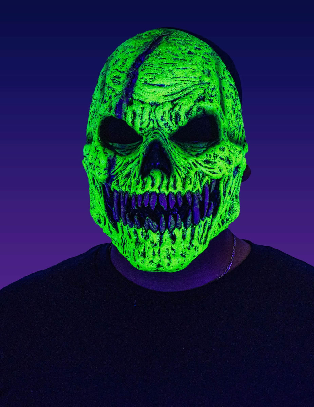 Masque squelette démoniaque pour adulte vert