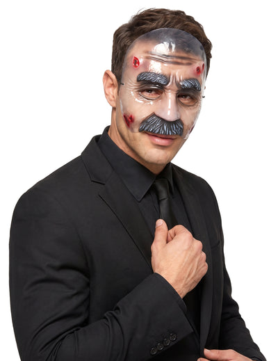 Doorzichtig masker met snor voor volwassenen