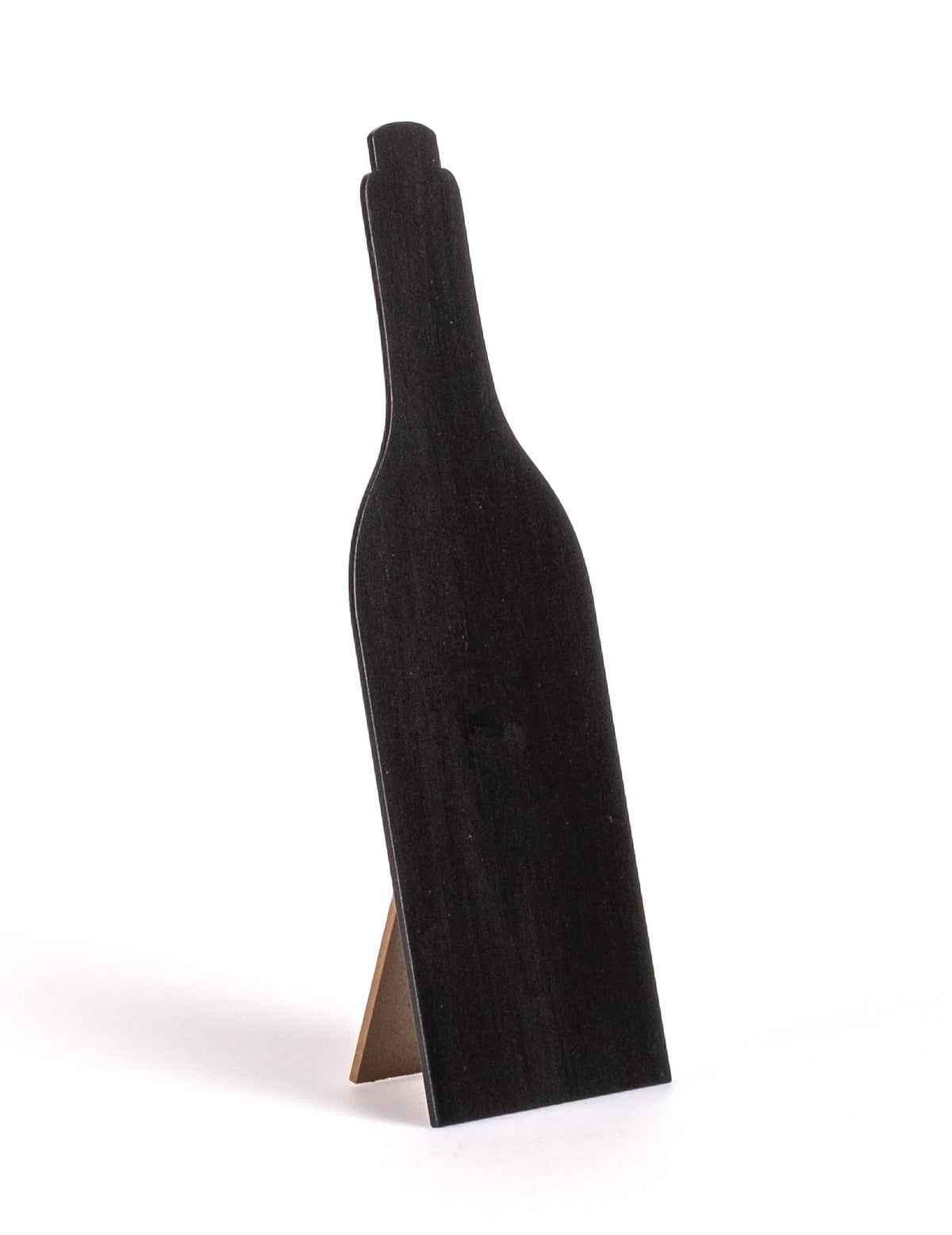 Menu ardoise bouteille de vin pour décoration de table noir en bois avec pied