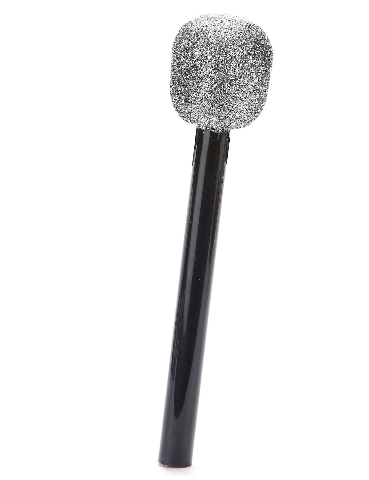 Micro chanteur pour adulte et enfant noir et argenté à paillettes