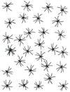 Lot de 30 mini araignées décoratives noires en plastique