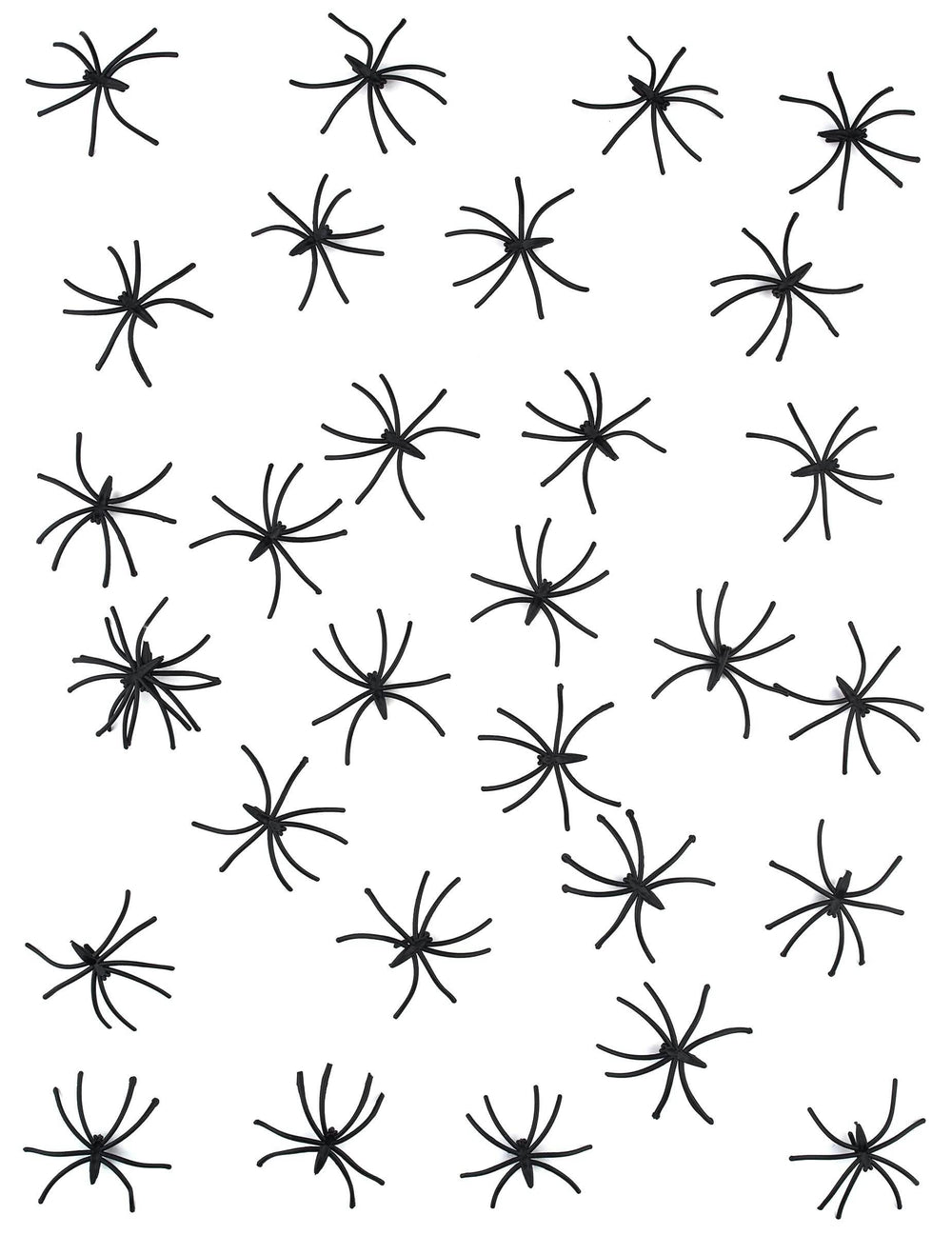 Lot de 30 mini araignées décoratives noires en plastique