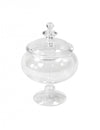 Mini bonbonnière en plastique pour décoration de fête transparente sur pied avec couvercle