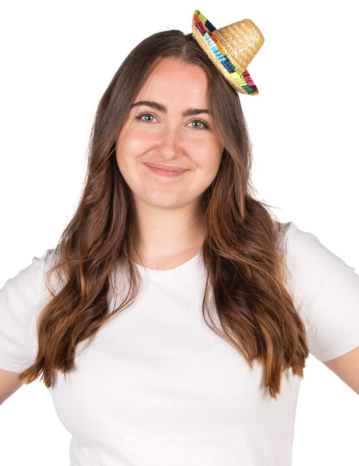 Vue de face du mini sombrero coloré
