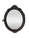 Decoratieve ovale spiegel van hars met zwarte slang 30 x 3 x 37 cm