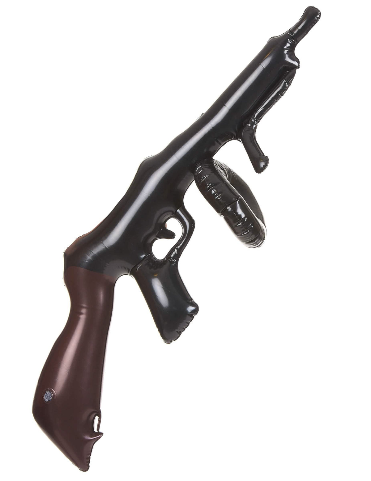 Mitraillette gonflable gangster pour adulte noir et marron