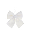 Witte fluwelen strik 21,5 x 25 cm