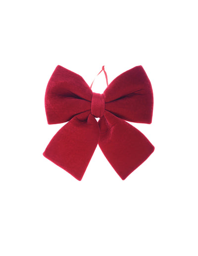 Nœud papillon en velours bordeaux 21,5 x 25 cm