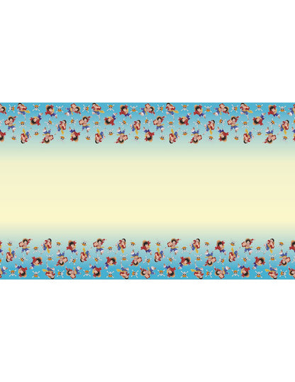 Nappe en papier recyclable One Piece pour fête bleue et jaune avec motifs Luffy