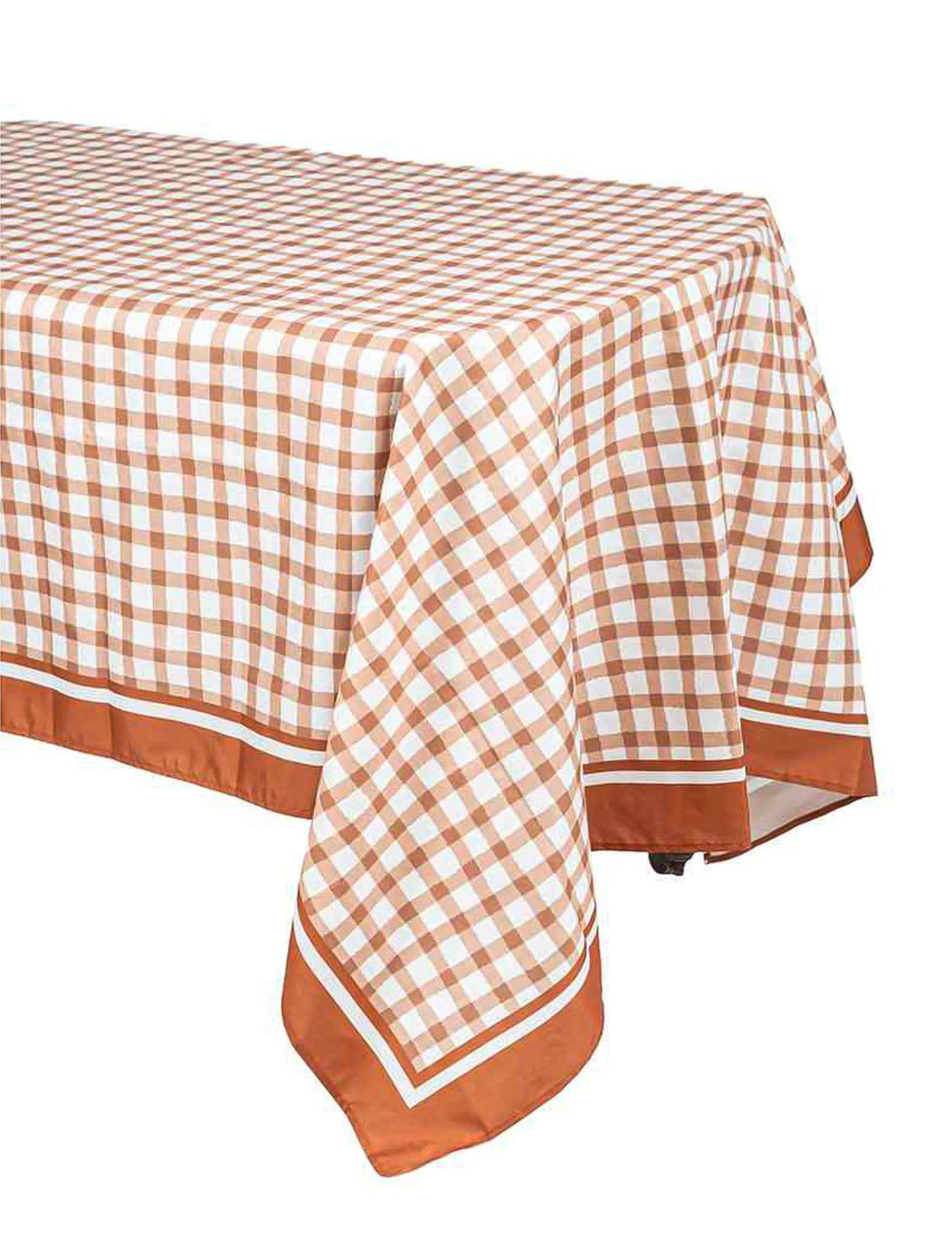 Nappe Cottage Living en tissu crème et auburn 140 x 240 cm