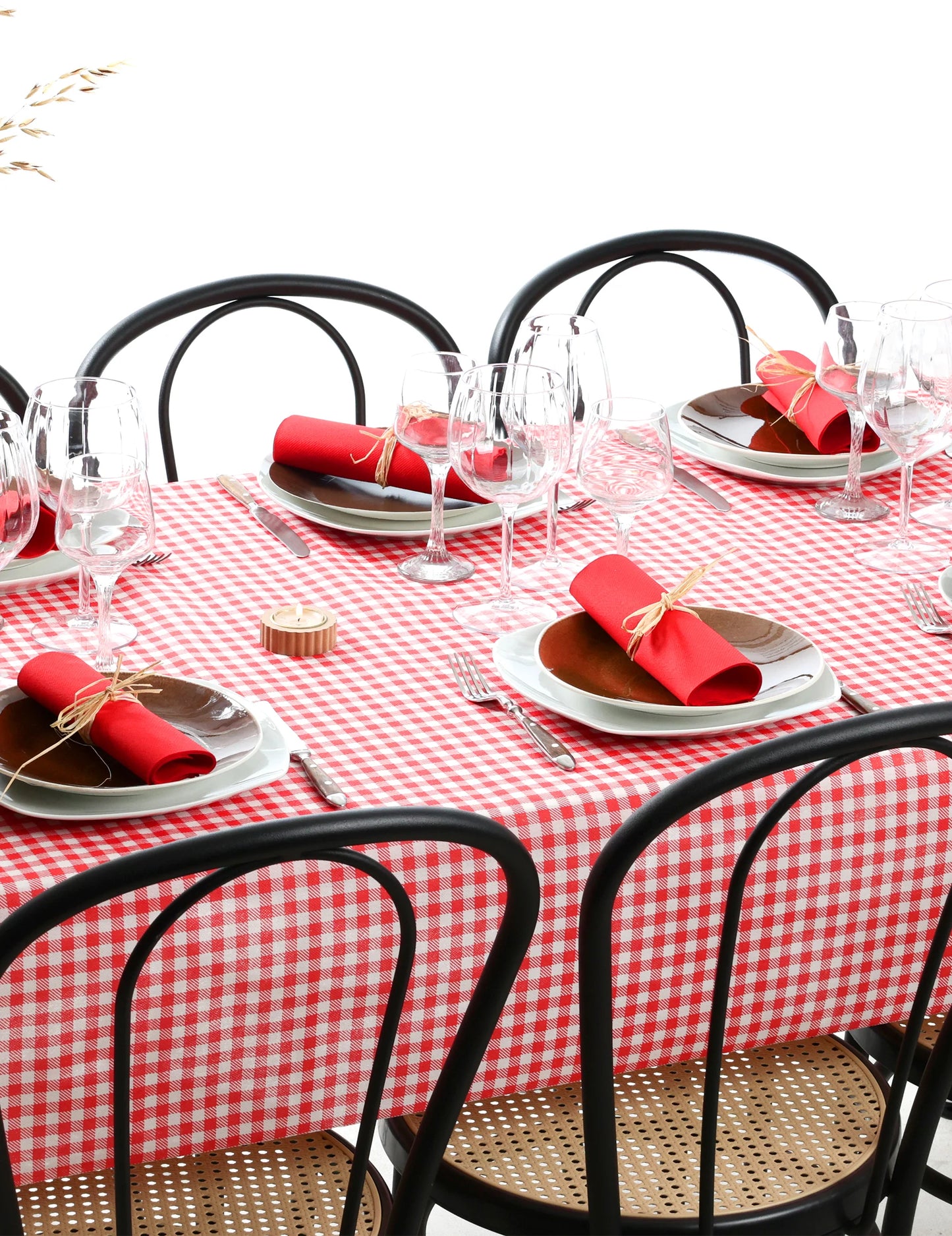 Rood geruit non-woven tafelkleed (Vichy) 120 cm x 5 m
