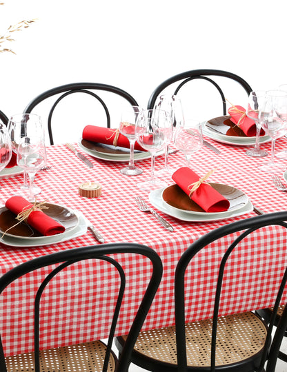Rood geruit non-woven tafelkleed (Vichy) 120 cm x 5 m