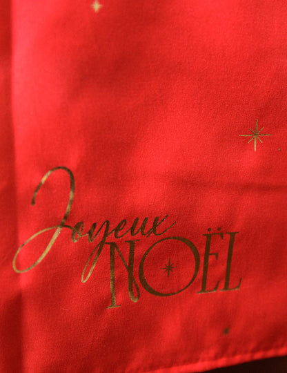 Nappe Joyeux Noël L'Intemporel rouge et or 140 x 240 cm