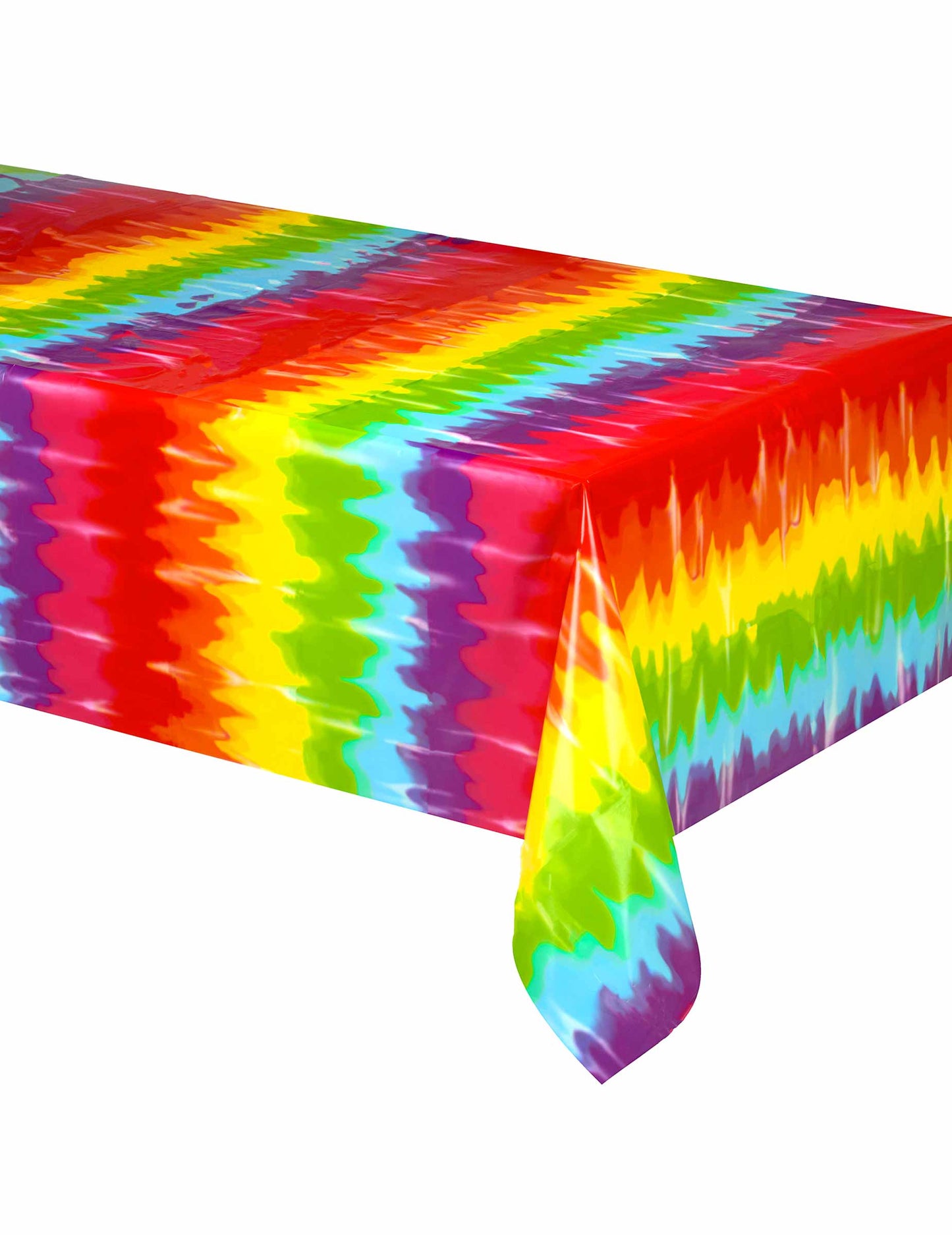 Nappe plastique hippie multicolore à motifs psychédéliques