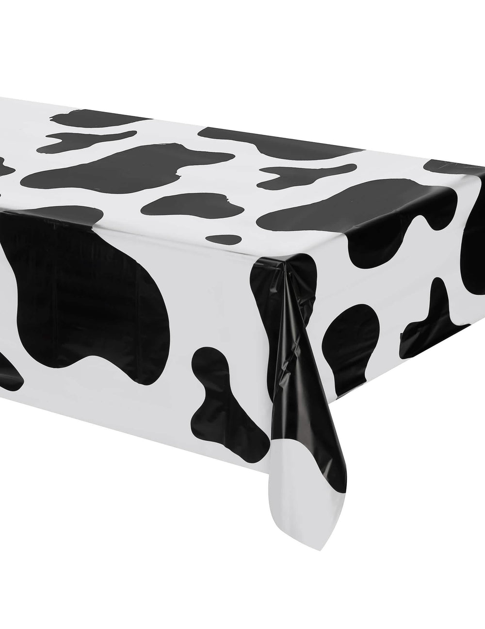Nappe en plastique vache pour décoration de fête blanche à taches noires