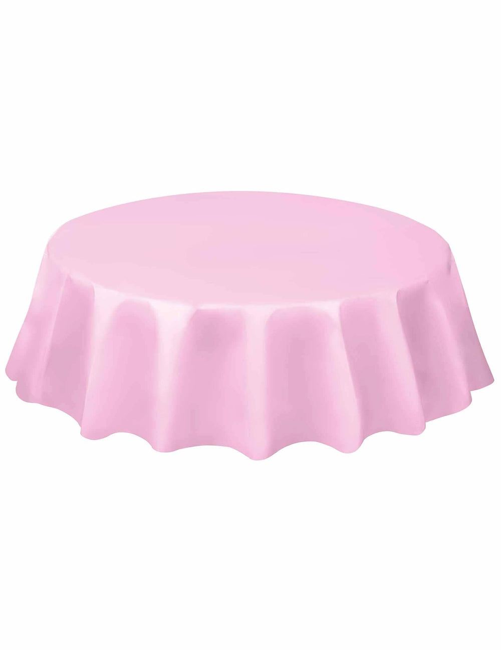 Ronde plastic wegwerptafelkleed voor feest roze licht