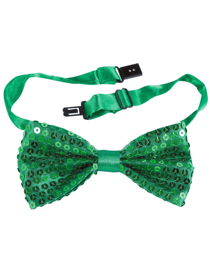 Noeud papillon vert sequins adulte