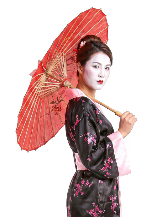 Rode Chinese parasol