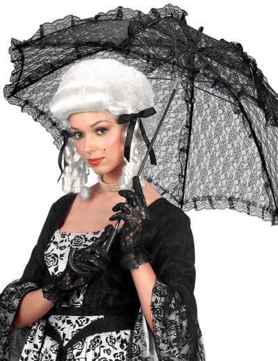 Ombrelle en dentelle pour femme noire