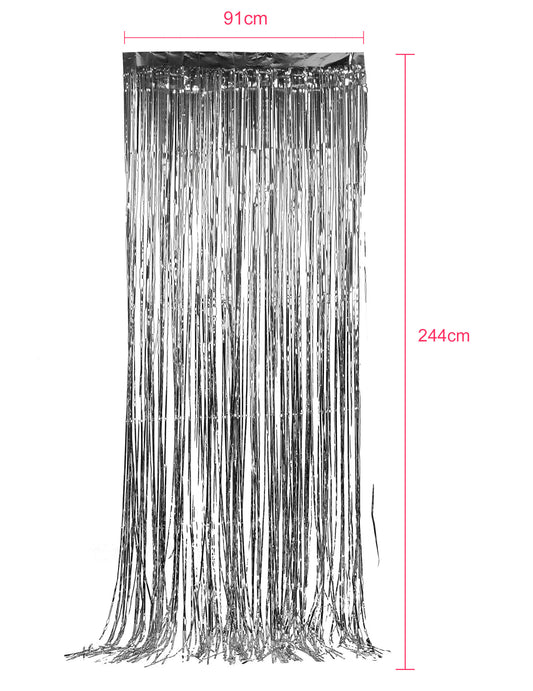 Dimensions du pack de 5 rideaux scintillants pour fête