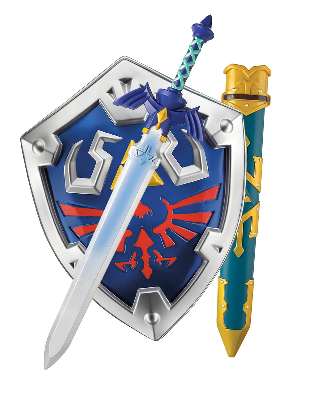 Pack schild en zwaard Link Legend of Zelda voor kinderen blauw en zilver / grijs