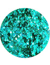 Paillettes biodégradables Polysirene pour maquillage turquoise et vert d'eau
