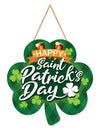 Panneau Saint Patrick pour décoration vert en forme de trèfle avec chopes de bière