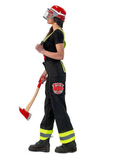 Pantalon de pompier noir avec bretelles femme