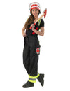 Pantalon de pompier noir avec bretelles femme