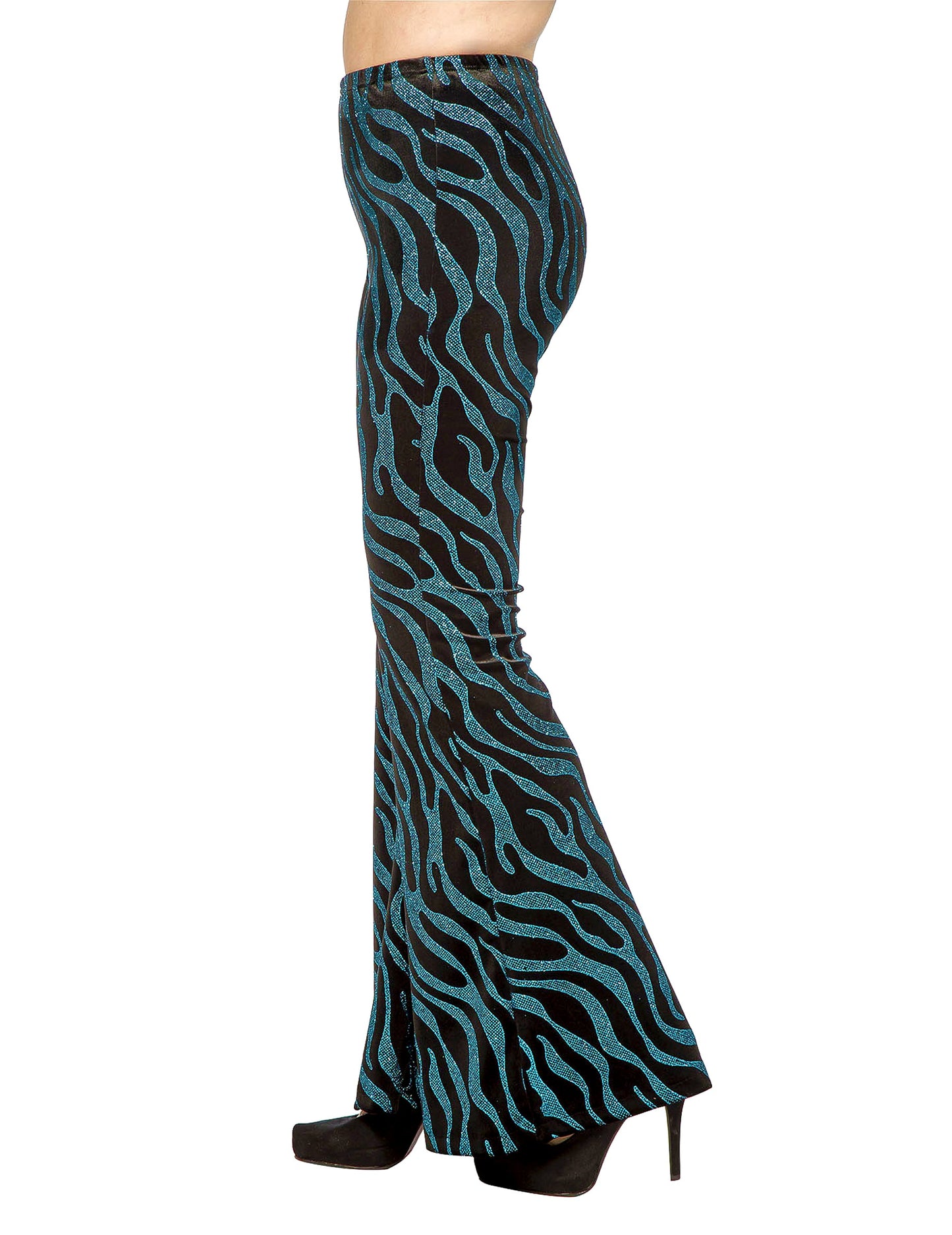Pantalon avec vagues à paillettes bleues femme