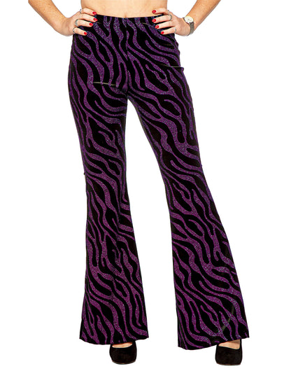 Pantalon avec vagues à paillettes roses femme