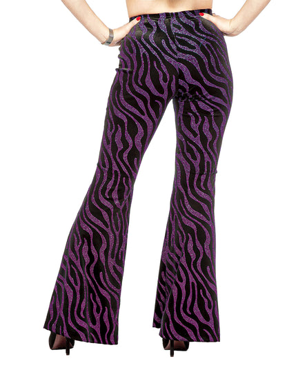 Pantalon avec vagues à paillettes roses femme