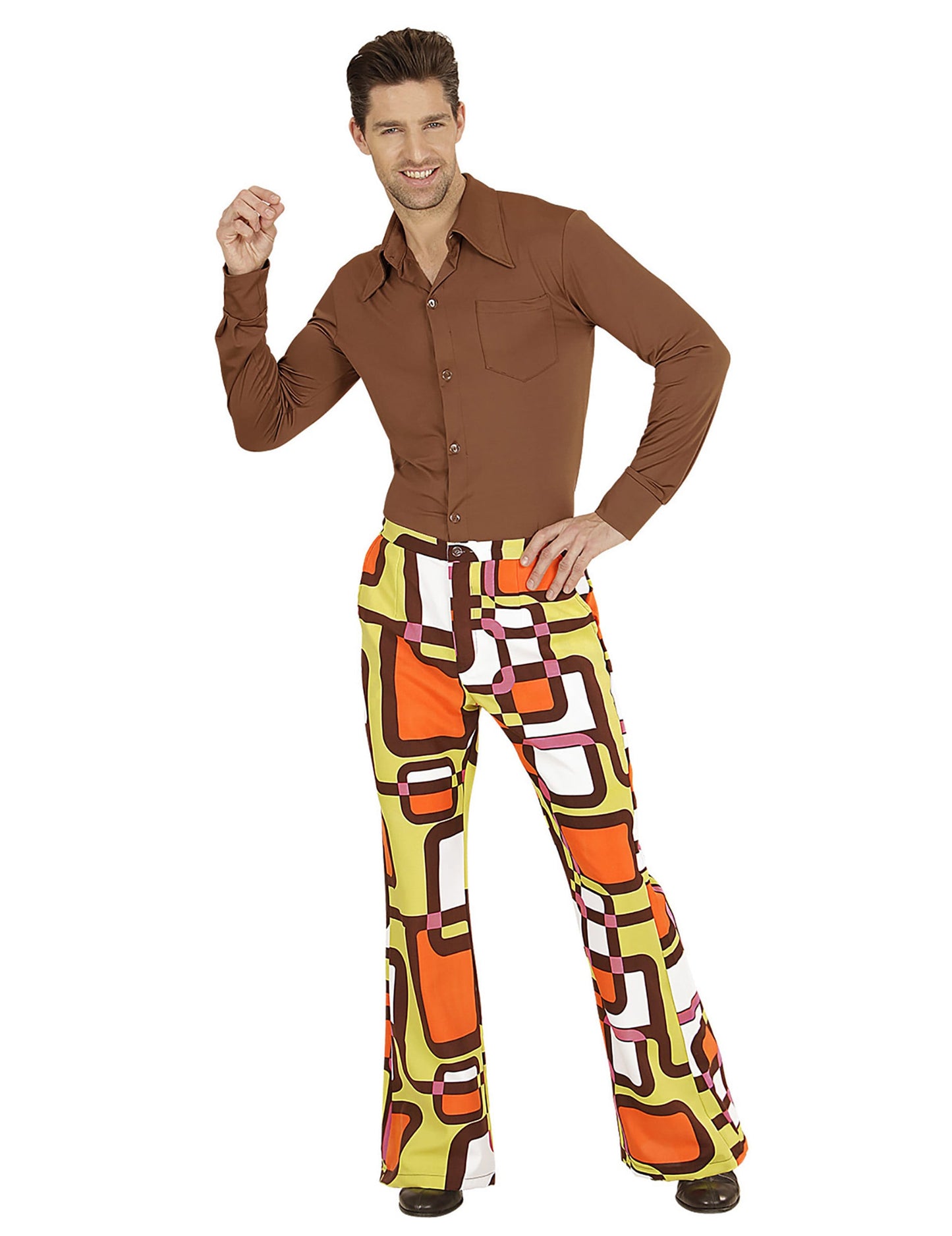 Pantalon groovy géométrique années 70 homme