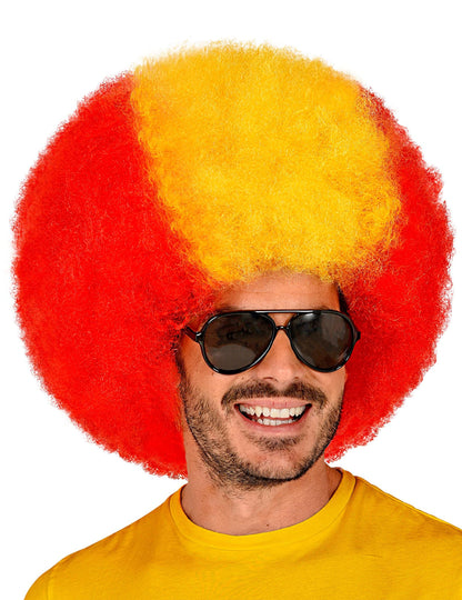 Afro pruik Spanje supporter volwassenen