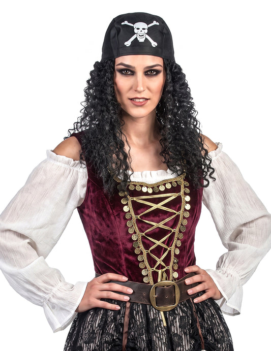 Perruque bandana pirate adulte