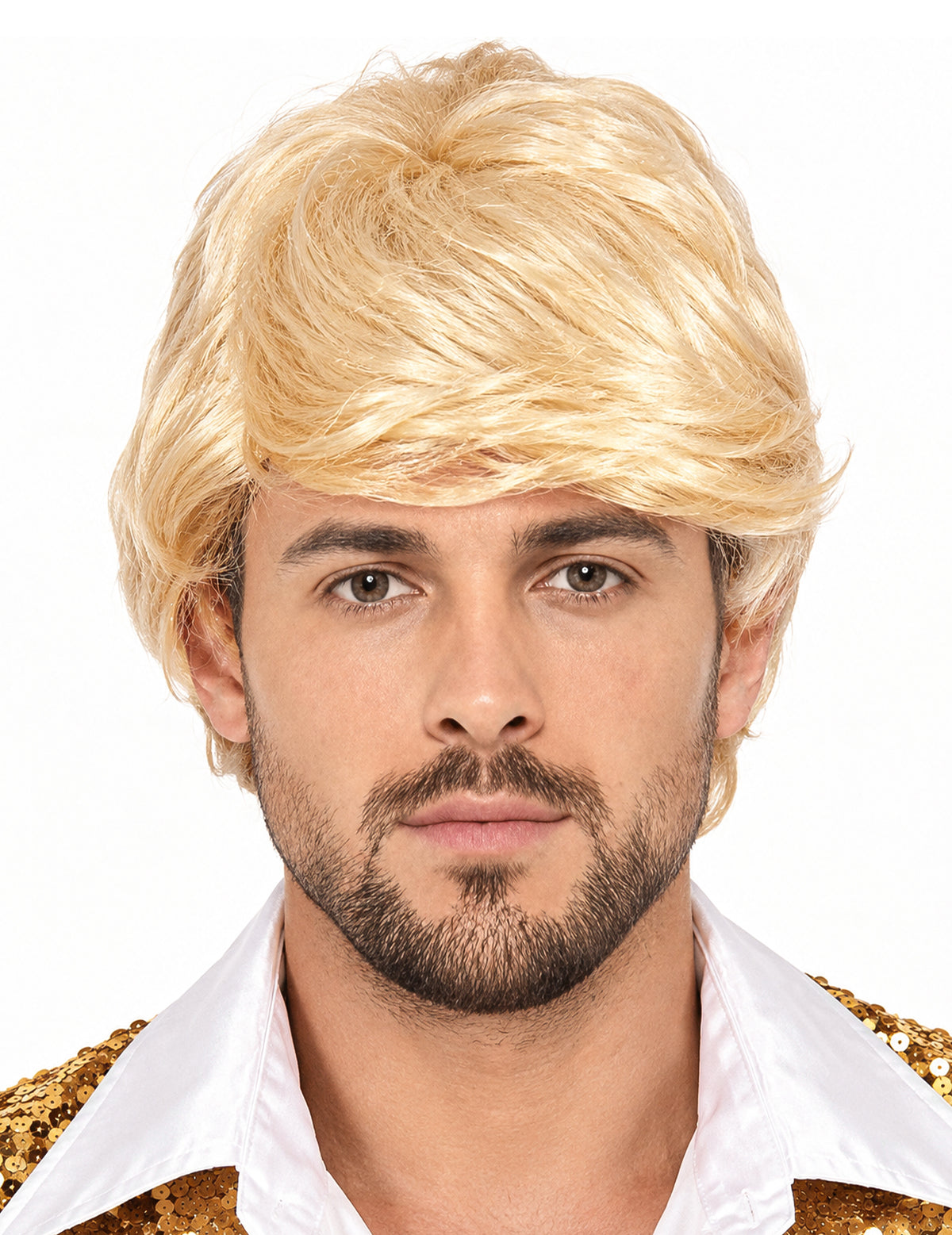 Korte blonde pruik voor heren