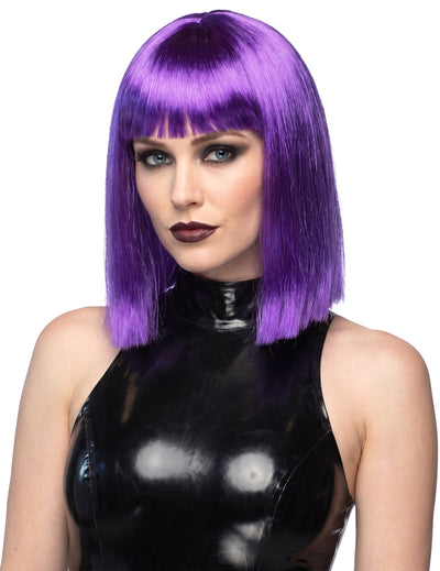Perruque carré mi-long violette femme