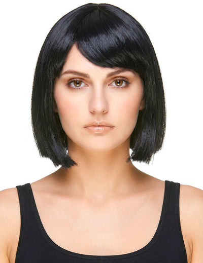 Perruque carré noire à frange femme