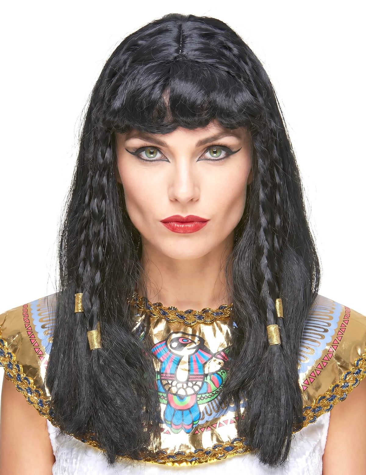 Lange zwarte Cleopatra pruik voor vrouwen