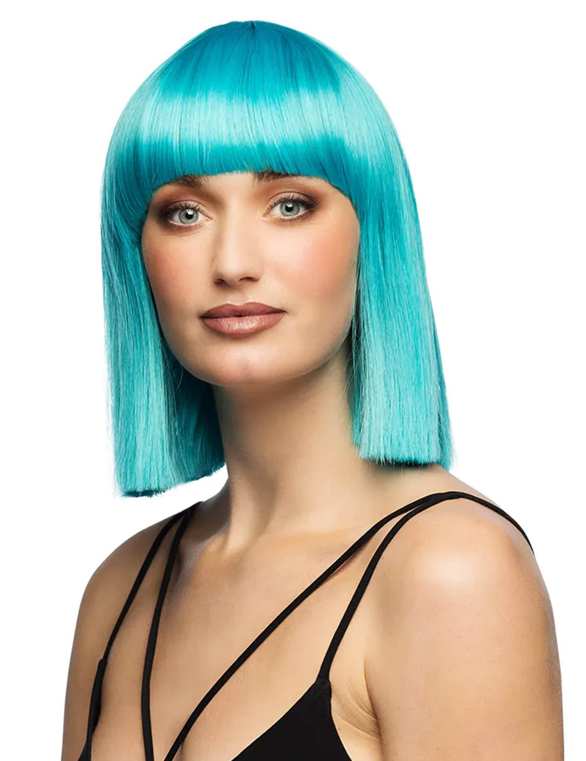 Luxe turquoise blauwe bob pruik voor dames - stylebaar