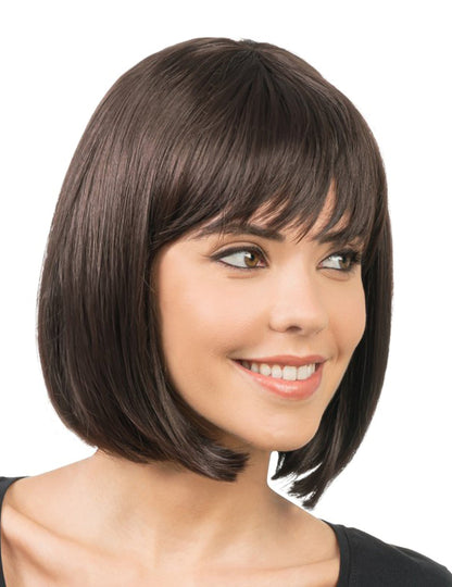 Luxe bruine vierkante kapperspruik voor dames