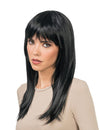 Perruque coiffable longue noire luxe femme