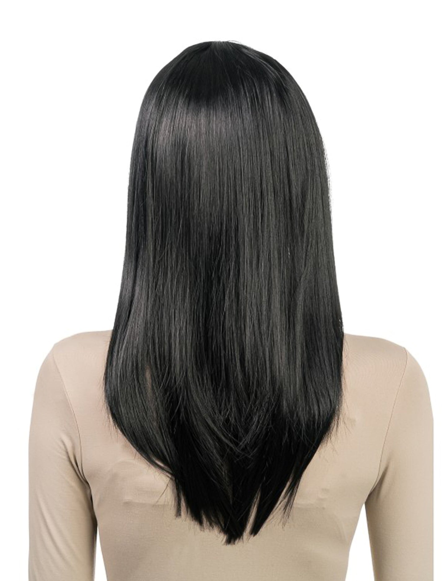 Perruque coiffable longue noire luxe femme